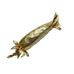 Vintage Brooch Bright Textured Goldtone Slender Rosebud Shapely Mid Century Chic